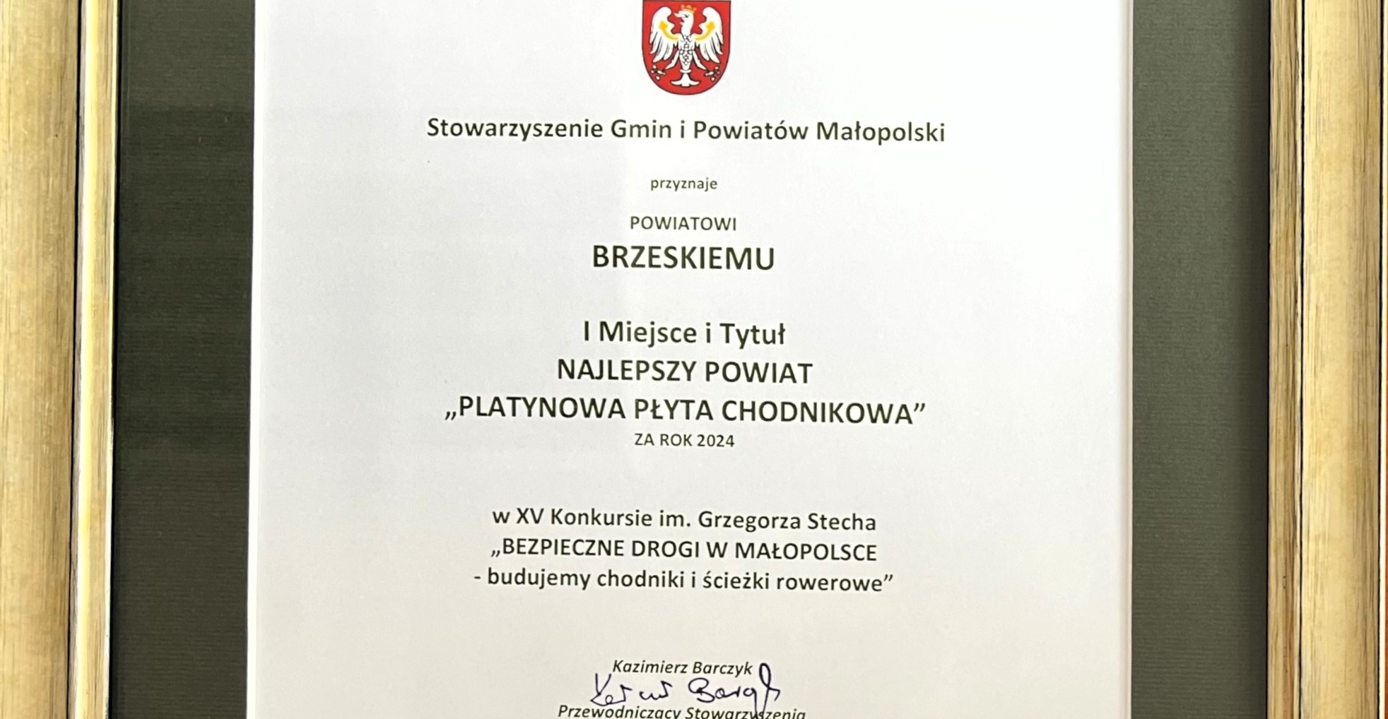 Platynowa Płyta Chodnikowa dla Powiatu Brzeskiego